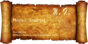 Muzsi Ingrid névjegykártya